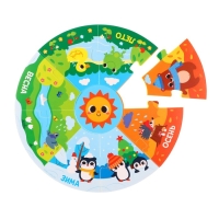 Мягкий пазл для малышей &laquo;Пирамидка: Изучаем времена года&raquo;, 9 деталей, Крошка Я