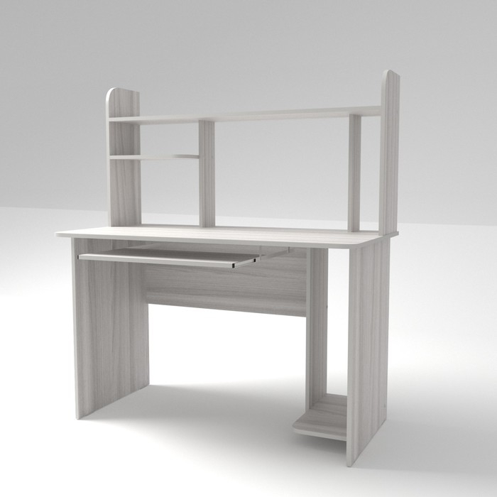 Стол компьютерный "Соната", 1210х630х1360 с надстройкой, Ясень Шимо Светлый