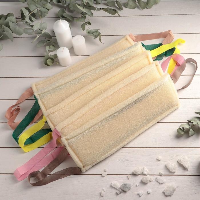 Губка для тела жёсткая «Шахтёрская», 36,5×11,5 см, цвет МИКС Губка для тела жёсткая «Шахтёрская», 36,5×11,5 см, цвет МИКС