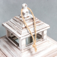 Подсвечник дерево на 1 свечу "Ромб на фонарике" коричневый состаренный 40х20х17 см Подсвечник дерево на 1 свечу "Ромб на фонарике" коричневый состаренный 40х20х17 см