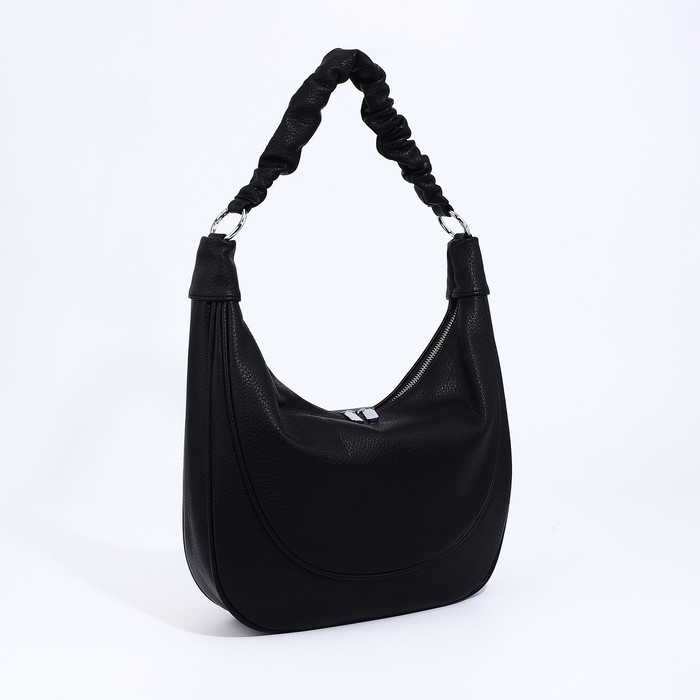 Сумка-мешок на молнии, наружный карман, длинный ремень, цвет чёрный Сумка-мешок на молнии, наружный карман, длинный ремень, цвет чёрный