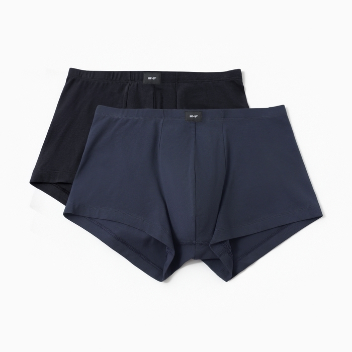 Набор мужских трусов боксеры (2 шт.), цвет тёмно-синий /черный, размер 56 (3XL)