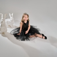 Платье для девочки с пайетками KAFTAN, размер 28 (86-92), цвет чёрный