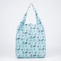 Сумка хозяйственная на кнопке, складная, цвет голубой