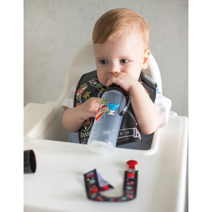 Нагрудник для кормления «Rock star» непромокаемый на липучке, с карманом Нагрудник для кормления «Rock star» непромокаемый на липучке, с карманом