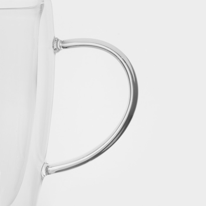 Кружка стеклянная с двойными стенками «Дуо», 330 мл, 12×8,5×11,5 см Кружка стеклянная с двойными стенками «Дуо», 330 мл, 12×8,5×11,5 см