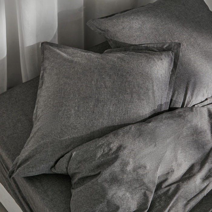 Простыня на резинке SL Home Простыня на резинке SL Home "Деним" 180*200+30 см, цв.темно-серый, 100% жатый хлопок