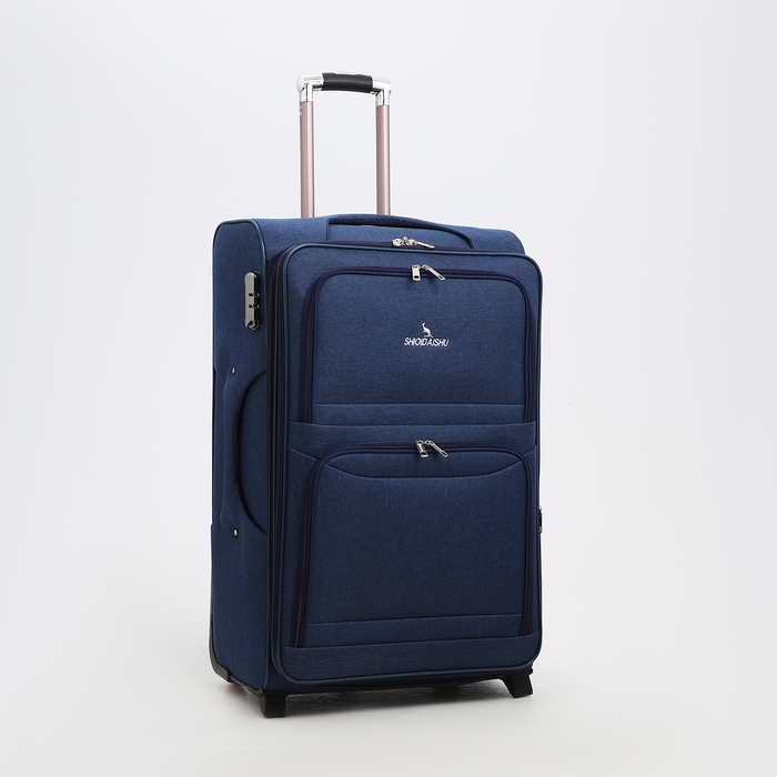 Чемодан большой 95 л (L), отдел на молнии, с расширением, кодовый замок, 3 колеса, 2 наружных кармана, цвет синий Чемодан большой 95 л (L), отдел на молнии, с расширением, кодовый замок, 3 колеса, 2 наружных кармана, цвет синий