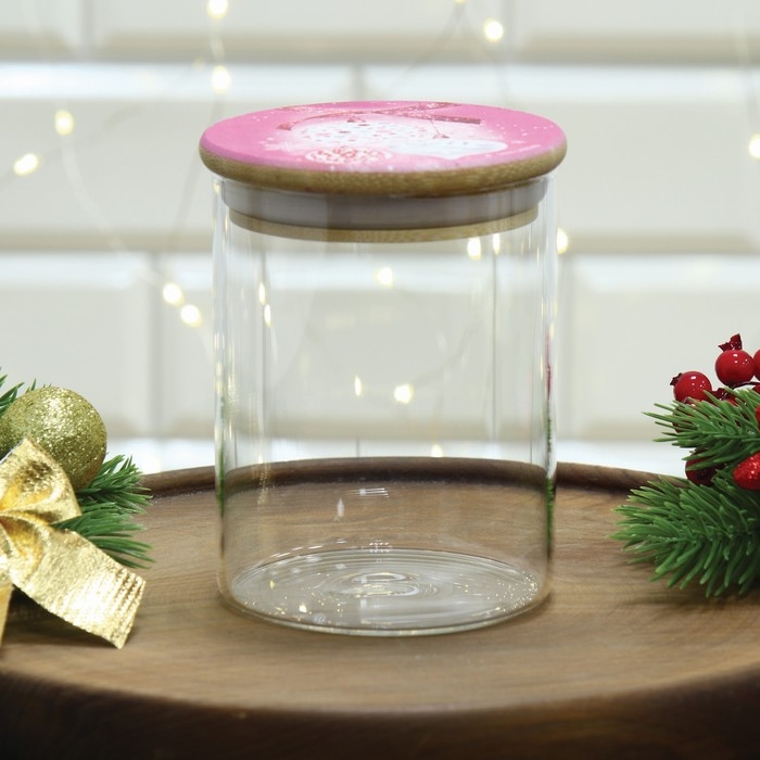 Новый год. Банка для хранения &laquo;Розовая сказка&raquo;, 450 мл