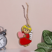 Сувенир "Ангел с сердечком", 6х6,5 см, майолика