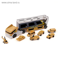 Грузовик «Трейлер» с 6 машинами и вертолетом Грузовик «Трейлер» с 6 машинами и вертолетом