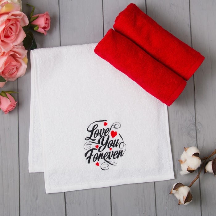 Набор полотенец &laquo;Love you forever&raquo; 30х60 см - 3шт