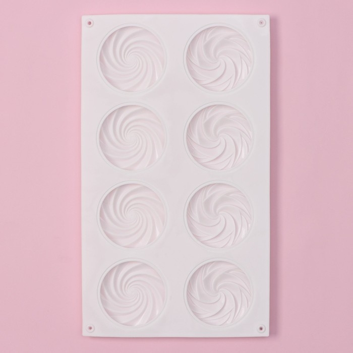 Форма для выпечки Доляна «Сладости.Завиток», силикон, 8 ячеек, 29,5×17×1,5 см, цвет белый Форма для выпечки Доляна «Сладости.Завиток», силикон, 8 ячеек, 29,5×17×1,5 см, цвет белый