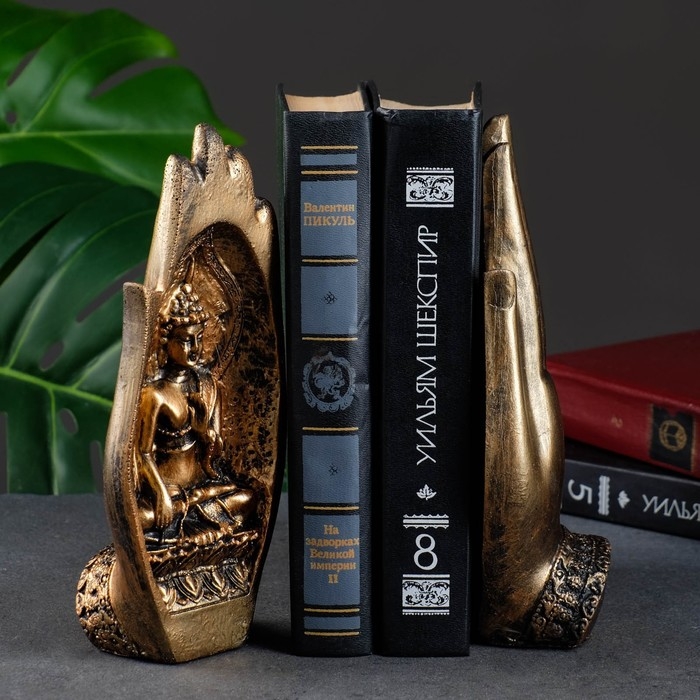 Набор фигур Набор фигур "Две ладони с Буддой" бронза, 11х21х8см