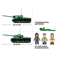Конструктор Армия ВОВ &laquo;Советский танк&raquo;, 2 варианта сборки ИС-2 и ИСУ-152, 845 деталей