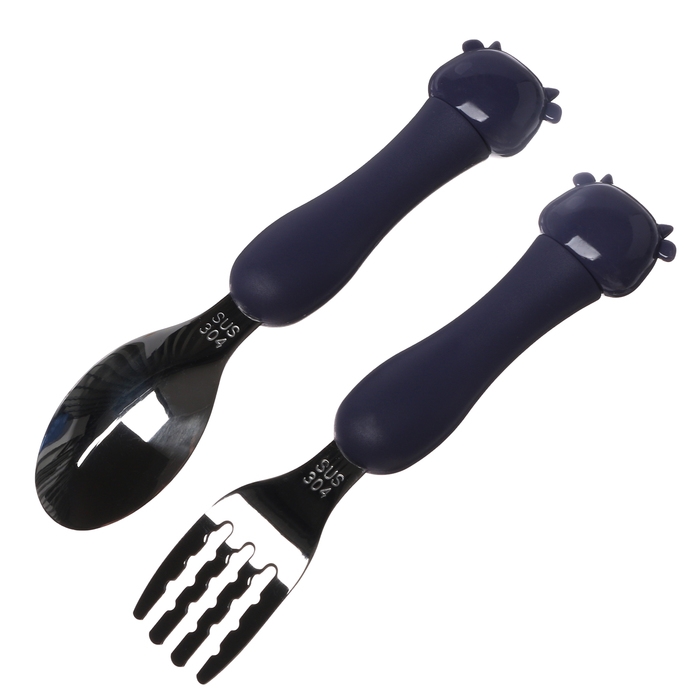 Набор детских столовых приборов в футляре &laquo;Коровки&raquo;, вилка, ложка