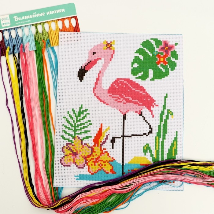 Вышивка крестиком &laquo;Фламинго&raquo;, набор для творчества, 25 х 20 см