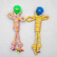 Игрушка канатная "Человечек" с мячиком, 75 г, до 24 см, микс цветов Игрушка канатная "Человечек" с мячиком, 75 г, до 24 см, микс цветов