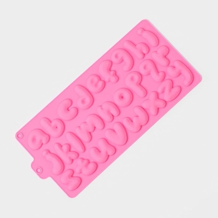 Форма для кондитерских украшений Доляна &laquo;Алфавит английский&raquo;, силикон, 33,5&times;16,3 см, 26 ячеек (h=4 см), цвет МИКС