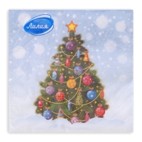 Новогодние салфетки бумажные Лилия &laquo;Новогоднее чудо&raquo;, 2 слоя, 33х33 см, 20 шт