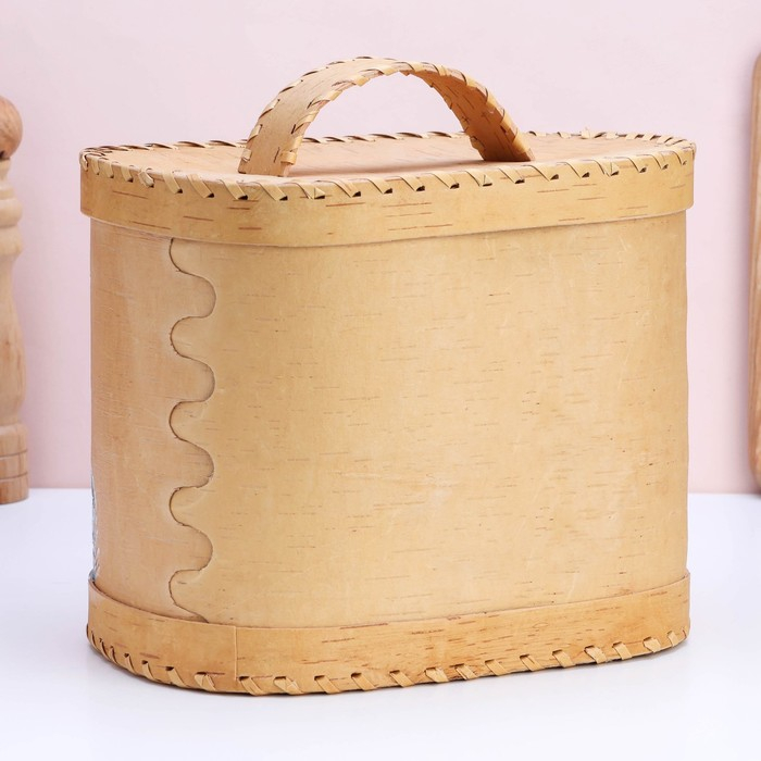 Хлебница &laquo;Зима&raquo;, с росписью, 24&times;16&times;20 см, микс, береста