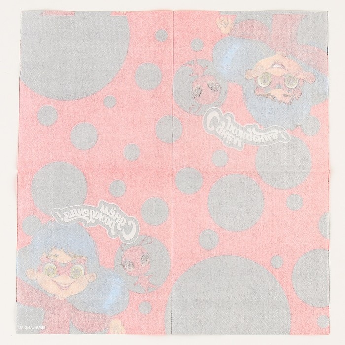 Салфетки бумажные 25*25см Салфетки бумажные 25*25см "С днём рождения" (набор 20 шт)