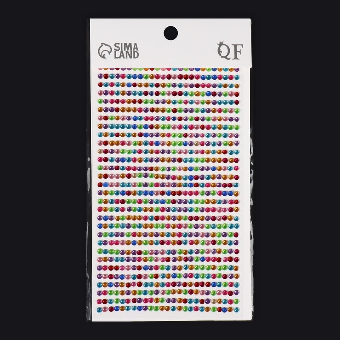 Стразы для декора ногтей, на клеевой основе, 3 мм, разноцветные