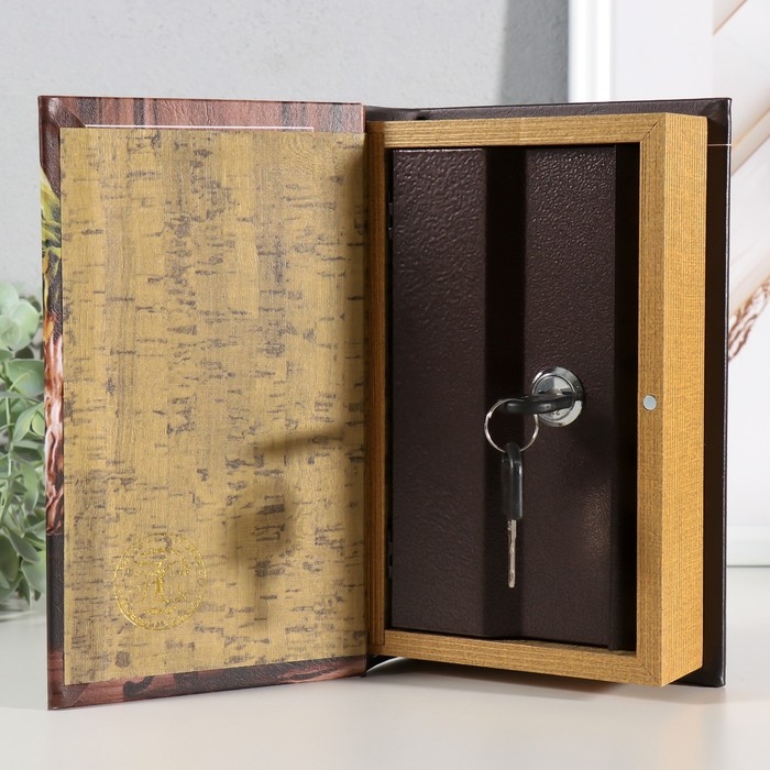 Сейф-книга дерево, кожзам "Дизайн интерьера" 21х13х5 см