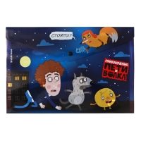 Папка-конверт на кнопке А4, 160 мкм, ErichKrause "Приключения Пети и Волка", полупрозрачная, глянцевая, микс Папка-конверт на кнопке А4, 160 мкм, ErichKrause "Приключения Пети и Волка", полупрозрачная, глянцевая, микс