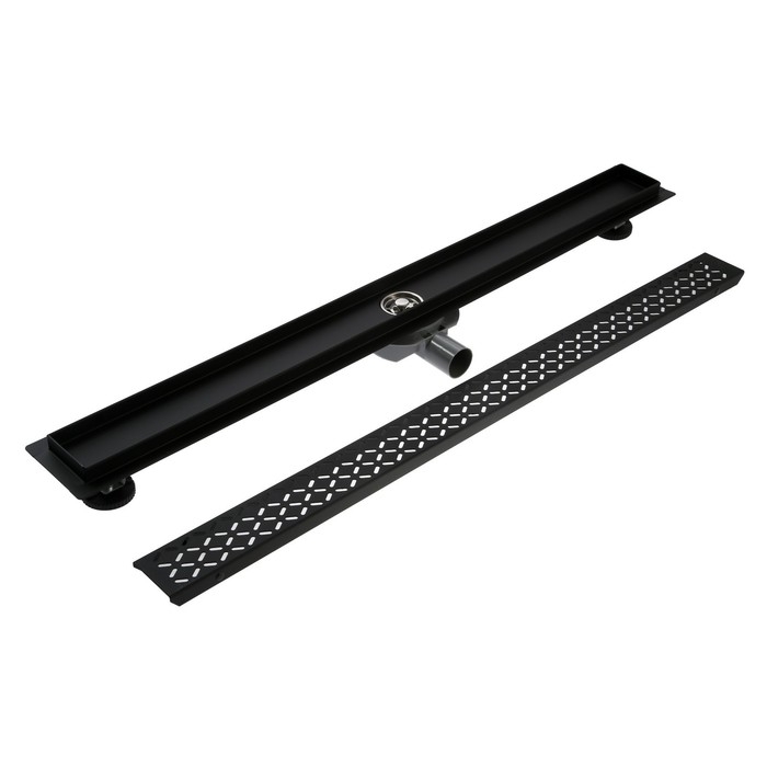 Трап ZEIN, c флaнцeм свободного вращения 360&deg;, 7х90 см, d=40/50 мм, нерж. сталь, черный