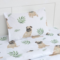 Постельное бельё Этель 1,5 сп &laquo;Мопсы&raquo; 143х215 см, 150х214 см, 50х70 см -1 шт, 100% хлопок, бязь