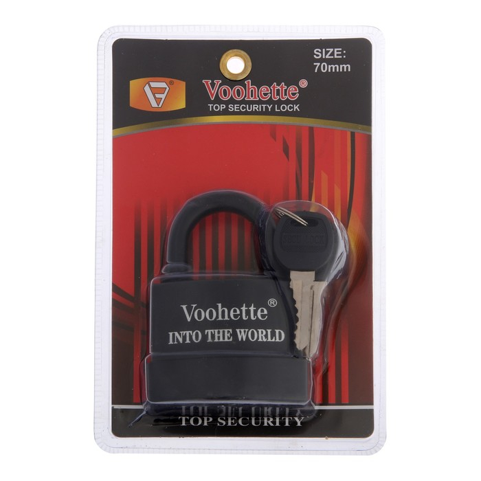 Замок навесной, 70 мм, медный цилиндр, влагозащищенный, короткая дужка, 3 ключа МИКС Замок навесной, 70 мм, медный цилиндр, влагозащищенный, короткая дужка, 3 ключа МИКС