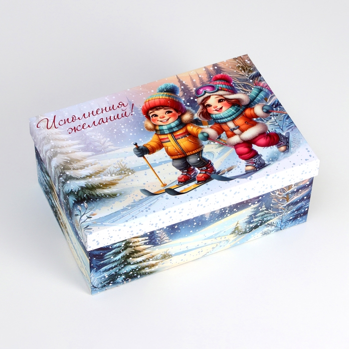 Набор подарочных новогодних коробок 10 в 1 "Новогдние каникулы", 32,5 х 20 х 12,5 - 12 х 7 х 4 см. Новый год