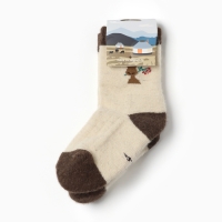 Носки детские из монгольской шерсти "Олень", цвет шоколадный, размер 16-18