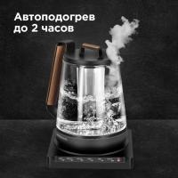 Чайник электрический REDMOND RK-G1308D, стекло, 1.7 л, 1500 Вт, регулировка t°, чёрный Чайник электрический REDMOND RK-G1308D, стекло, 1.7 л, 1500 Вт, регулировка t°, чёрный