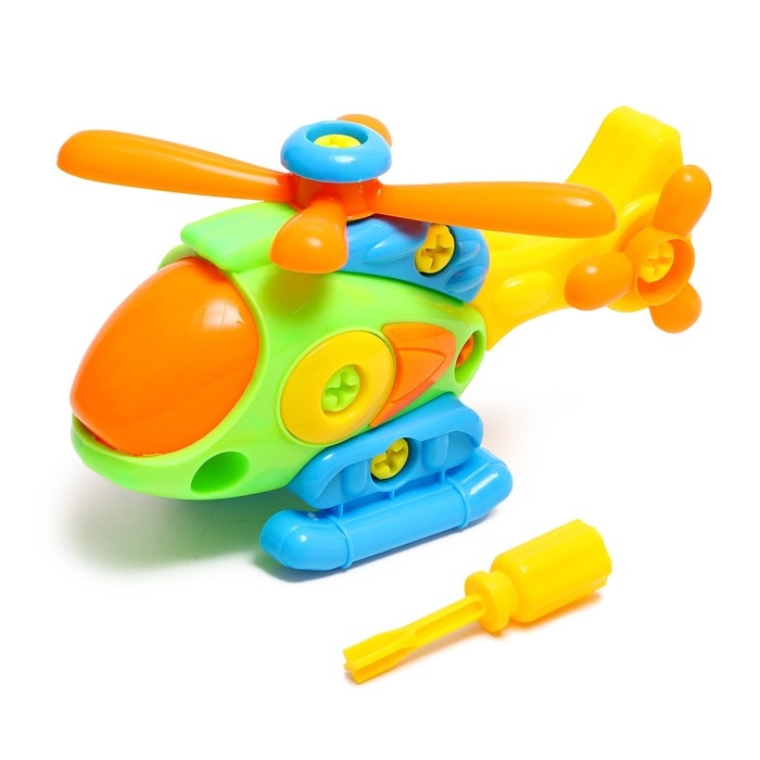 Конструктор винтовой &laquo;Вертолёт&raquo;, с отвёрткой, 18 деталей, МИКС