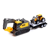 Экскаватор инерционный &laquo;Стройка&raquo;, с прицепом и трактором, МИКС