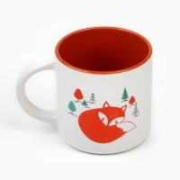 Кружка керамическая &laquo;Лисичка&raquo;, 380 мл, цвет белый