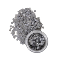 Глиттер фигурный "Звёзды", серебряные