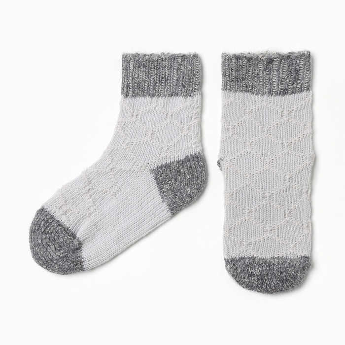 Носки детские шерстяные цвет белый, размер 22