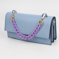 Цепочка для сумки, с карабинами, пластиковая, 23 × 17 мм, 30 см, цвет сиреневый/золотой Цепочка для сумки, с карабинами, пластиковая, 23 × 17 мм, 30 см, цвет сиреневый/золотой