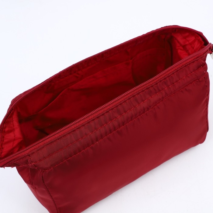 Косметичка на молнии, цвет бордовый