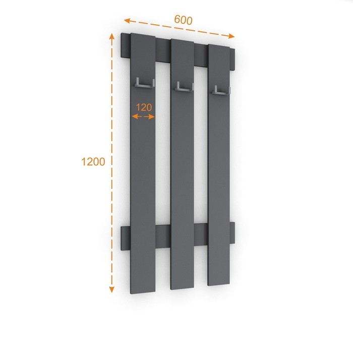 Вешалка Мори, 600х32х1200, Графит