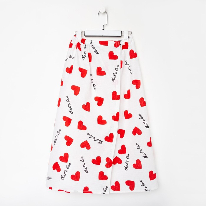 Полотенце для бани &laquo;Сердечки&raquo; женское парео,80х150&plusmn;4 см, 100% хлопок, ваф. полотно, 160 гр/м2