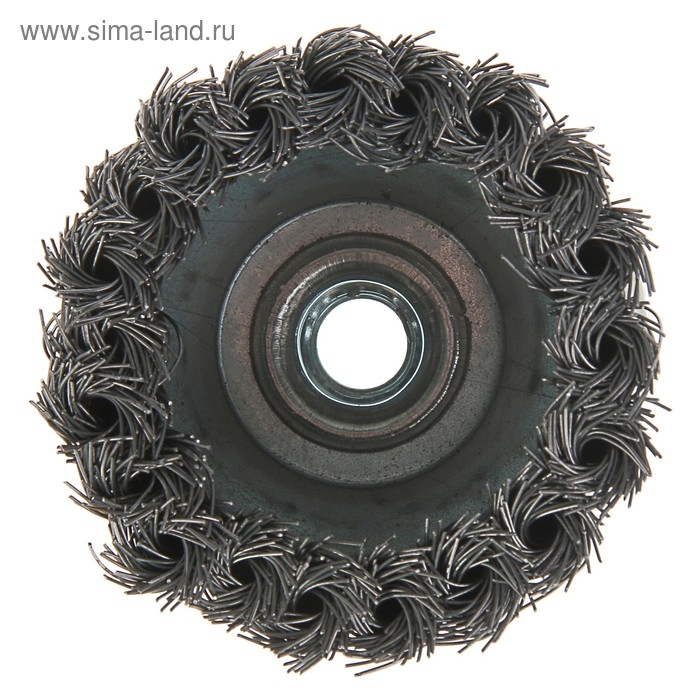 Щетка металлическая для УШМ ЛОМ, крученая проволока, Heavy Duty Щетка металлическая для УШМ ЛОМ, крученая проволока, Heavy Duty "чашка", М14, 75 мм