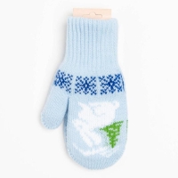 Новый год. Варежки двойные детские, цвет голубой, размер 10 (0-3 года) Новый год. Варежки двойные детские, цвет голубой, размер 10 (0-3 года)