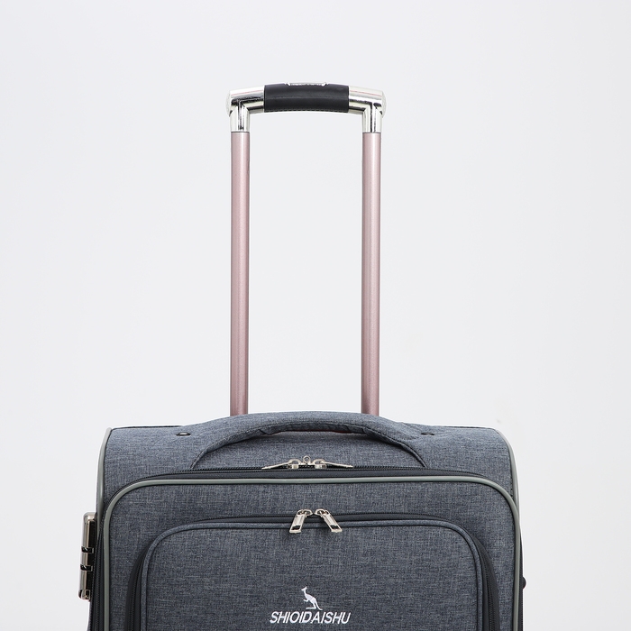 Чемодан средний 52 л (M), отдел на молнии, кодовый замок, с расширением, цвет серый