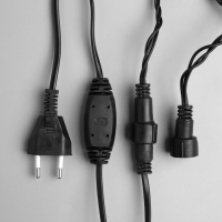 Гирлянда &laquo;Нить&raquo; 10 м, IP44, УМС, тёмная нить, 100 LED, свечение белое, мерцание белым, 220 В