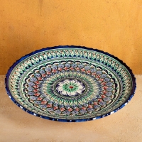 Ляган Риштанская Керамика "Узоры", 42 см, синий, рифлённый Ляган Риштанская Керамика "Узоры", 42 см, синий, рифлённый