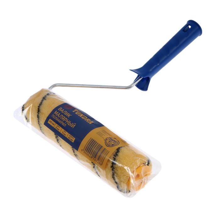 Валик ТУНДРА, полиакрил, 240 мм, рукоятка d=6 мм, D=42 мм, ворс 11 мм Валик ТУНДРА, полиакрил, 240 мм, рукоятка d=6 мм, D=42 мм, ворс 11 мм